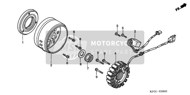 Honda FES250 2002 Générateur pour un 2002 Honda FES250